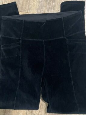 Athleta Navy Blue Velvet Skinny Yoga Walking Pants Sz large